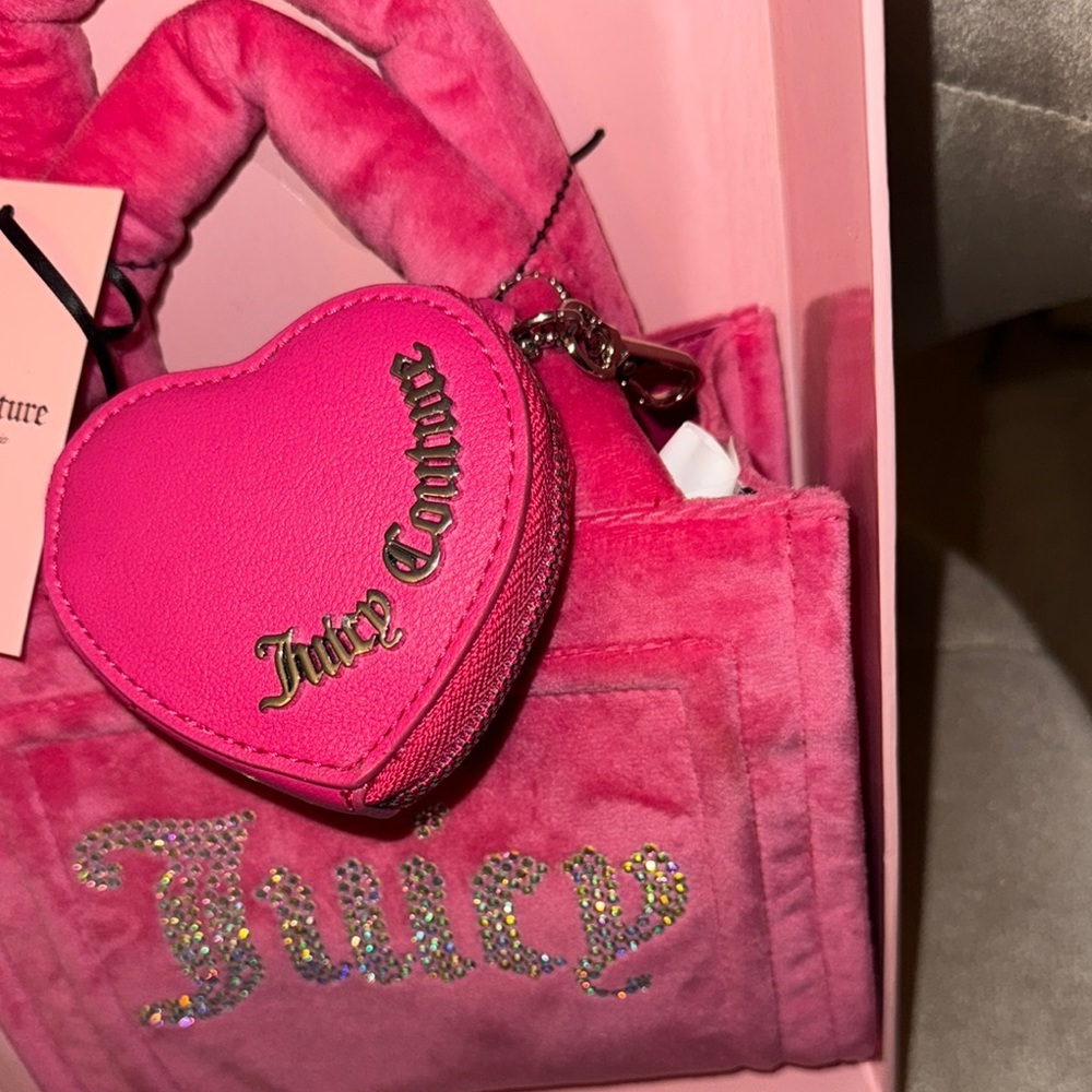Juicy Couture Pink Plush Tote with Ruffled Handles - Picture 6 of 7